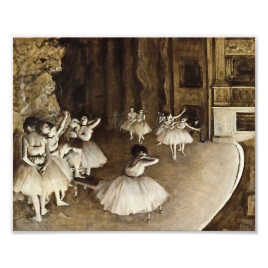 Edgar Degas - Ballett-Probe über Bühne Fotodruck (Vorne)