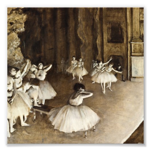 Edgar Degas - Ballett-Probe über Bühne Fotodruck (Vorne)