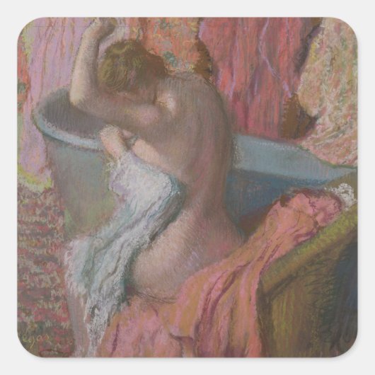 Edgar Degas | Bather Quadratischer Aufkleber (Vorderseite)