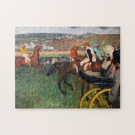 Edgar Degas - Bei den Rennen Puzzle (Horizontal)