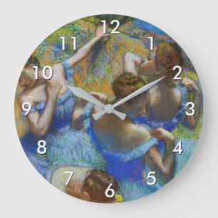 Edgar Degas - Blaue Tänzerinnen Große Wanduhr