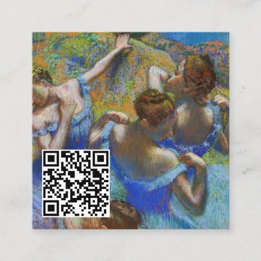 Edgar Degas - Blue Dancers - QR-Code Quadratische Visitenkarte (Vorderseite)