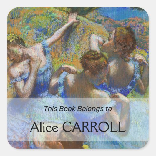 Edgar Degas - Blue Dancers Quadratischer Aufkleber (Vorderseite)