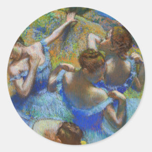 Edgar Degas - Blue Dancers Runder Aufkleber
