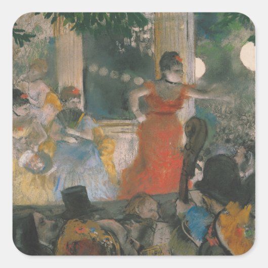 Edgar Degas | Café Concert bei Les Ambassadeurs Quadratischer Aufkleber (Vorderseite)