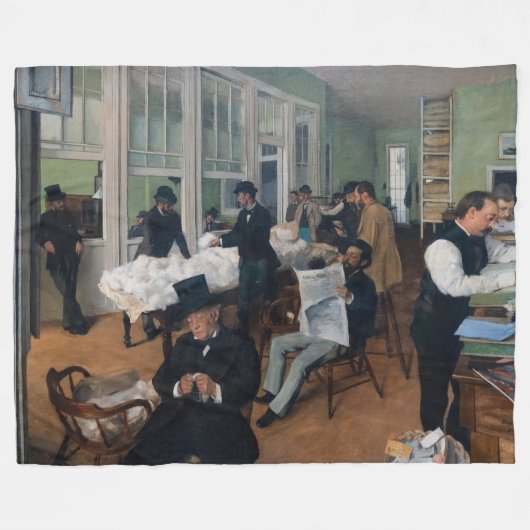 Edgar Degas - Cotton Office in New Orleans Fleecedecke (Vorderseite (Horizontal))