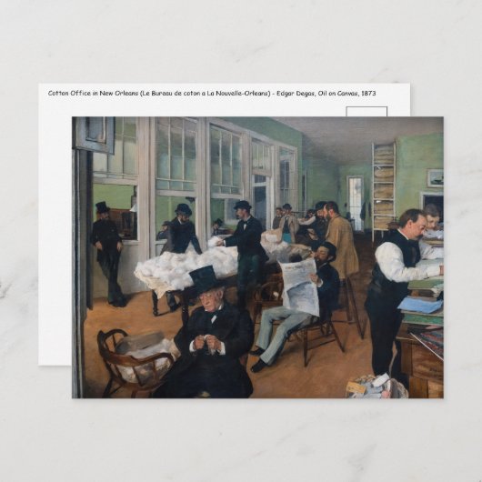 Edgar Degas - Cotton Office in New Orleans Postkarte (Vorne/Hinten)