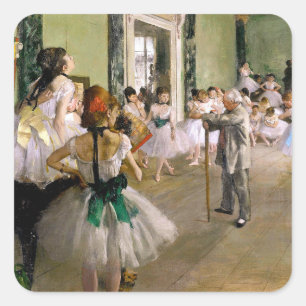 Edgar Degas Dance Class Quadratischer Aufkleber