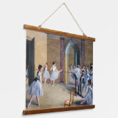 Edgar Degas - Dance Foyer, Opera rue Le Peletier Wandteppich Mit Holzrahmen (Gewinkelt)