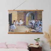 Edgar Degas - Dance Foyer, Opera rue Le Peletier Wandteppich Mit Holzrahmen (Schlafzimmer)