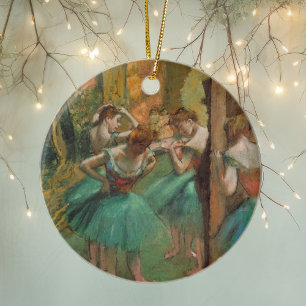 Edgar Degas Dancers Pink und Green Impressionist Keramik Ornament