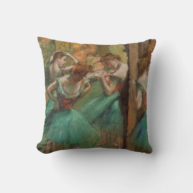 Edgar Degas Dancers Pink und Green Kissen (Vorderseite)