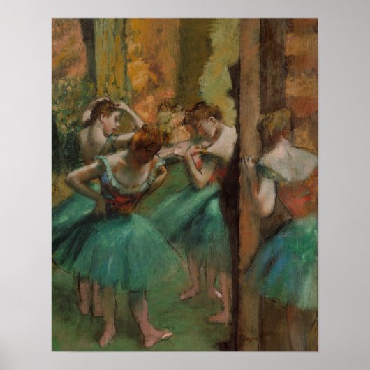 Edgar Degas Dancers Pink und Green Poster (Vorne)