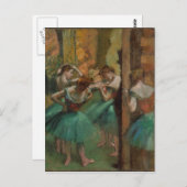Edgar Degas Dancers Pink und Green Postkarte (Vorne/Hinten)