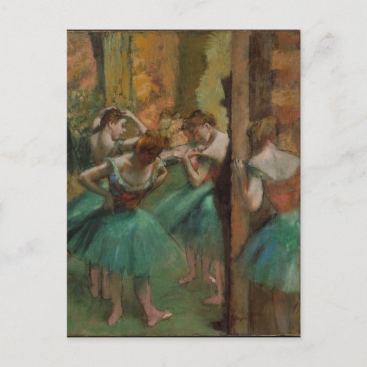 Edgar Degas Dancers Pink und Green Postkarte (Vorderseite)