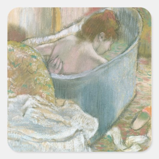 Edgar Degas | Das Bad Quadratischer Aufkleber (Vorderseite)