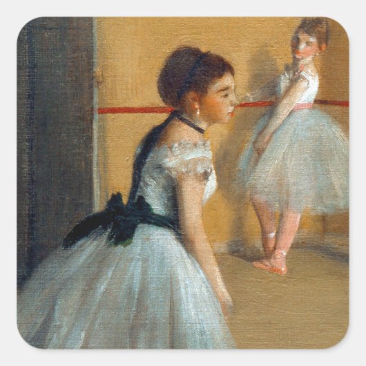 Edgar Degas Das Tanzfoyer der Oper Quadratischer Aufkleber (Vorderseite)