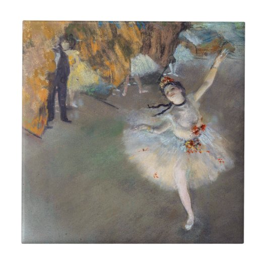 Edgar Degas - Der Star / Tänzer auf der Bühne Fliese (Vorderseite)