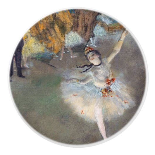 Edgar Degas - Der Star / Tänzer auf der Bühne Keramikknauf (Vorderseite)