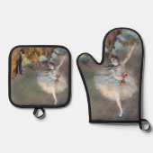 Edgar Degas - Der Star / Tänzer auf der Bühne Ofenhandschuh & Topflappen-Set (Vorderseite)