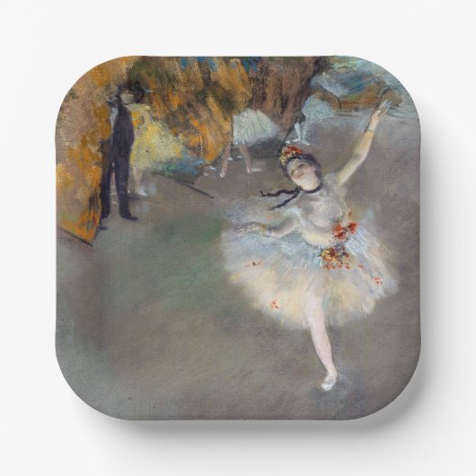 Edgar Degas - Der Star / Tänzer auf der Bühne Pappteller (Vorderseite)