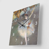 Edgar Degas - Der Star / Tänzer auf der Bühne Quadratische Wanduhr (Winkel)