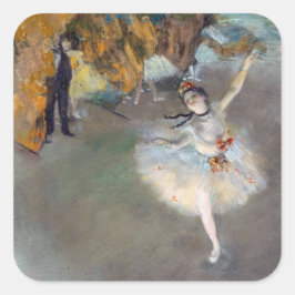 Edgar Degas - Der Star / Tänzer auf der Bühne Quadratischer Aufkleber