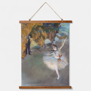 Edgar Degas - Der Star / Tänzer auf der Bühne Wandteppich Mit Holzrahmen