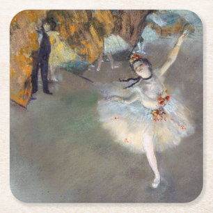 Edgar Degas - Der Stern / Tänzerin auf der Bühne Rechteckiger Pappuntersetzer