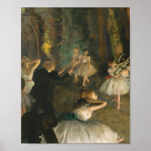 Edgar Degas Die Probe der Ballettruppe auf der Büh Poster