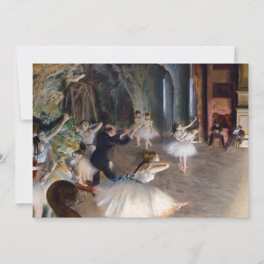 Edgar Degas - Die Probe des Balletts auf der Bühne Dankeskarte (Vorderseite)
