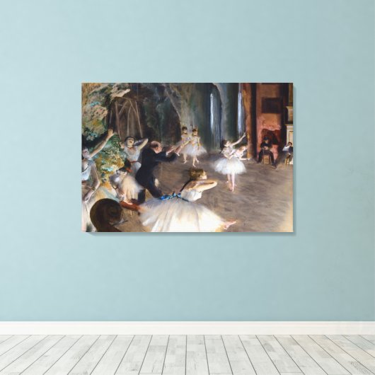 Edgar Degas - Die Probe des Balletts auf der Bühne Leinwanddruck (Insitu (Holzboden))