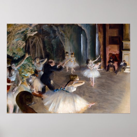 Edgar Degas - Die Probe des Balletts auf der Bühne Poster (Vorne)
