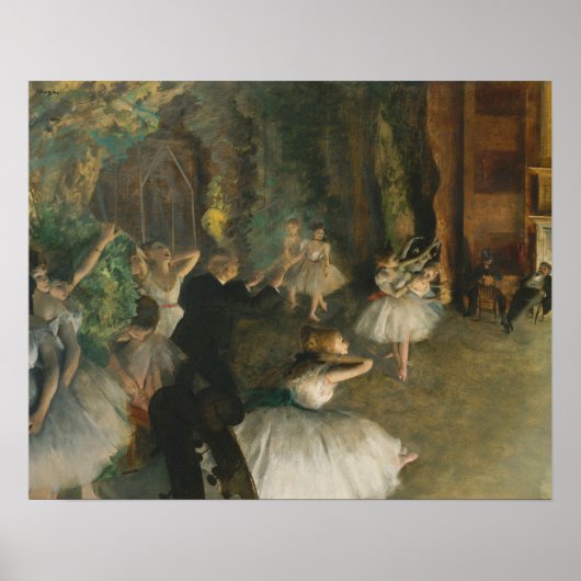 Edgar Degas - Die Probe des Balletts auf der Bühne Poster (Vorne)