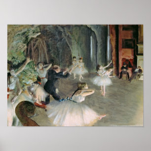 Edgar Degas   Die Probe des Balletts auf der Bühne Poster