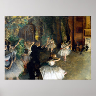 Edgar Degas Die Probe des Balletts auf der Bühne Poster