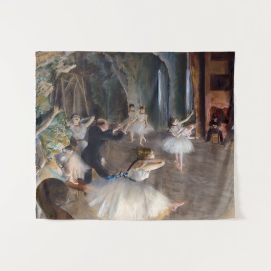 Edgar Degas - Die Probe des Balletts auf der Bühne Wandteppich (Vorderseite (Horizontal))