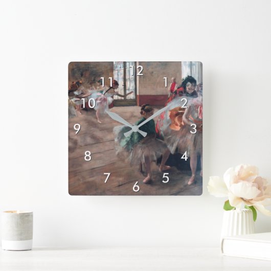 Edgar Degas - Die Probe Quadratische Wanduhr (Zuhause)