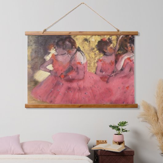 Edgar Degas Die rosa Tänzer Wandteppich Mit Holzrahmen (Schlafzimmer)