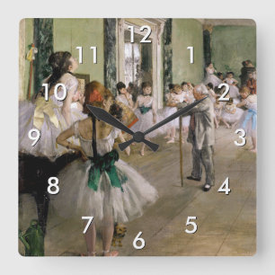 Edgar Degas - Die Tanzstunde Quadratische Wanduhr