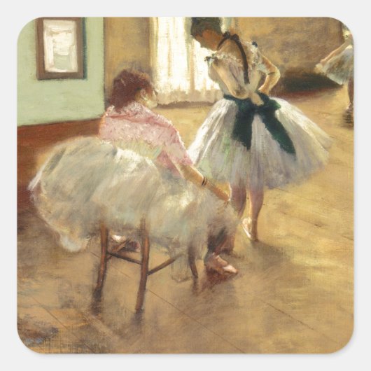 Edgar Degas Die Tanzstunde Quadratischer Aufkleber (Vorderseite)