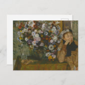 Edgar Degas | Eine Frau sitzt neben einer Vase des Postkarte (Vorne/Hinten)