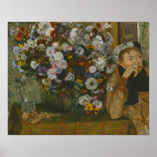 Edgar Degas - Eine Frau sitzt neben einer Vase Poster (Vorne)