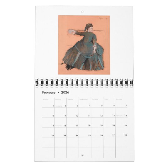 EDGAR DEGAS FINE ART CALENDAR KALENDER (Feb 2026)