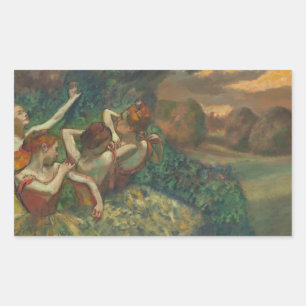 Edgar Degas Four Dancers Impressionist Rechteckiger Aufkleber