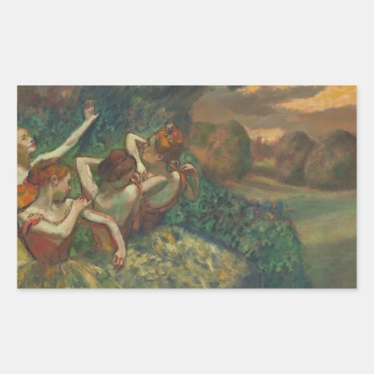 Edgar Degas Four Dancers Impressionist Rechteckiger Aufkleber (Vorderseite)