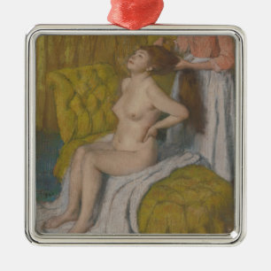 Edgar Degas Frau, die ihr Haar gekämmt hat Silbernes Ornament