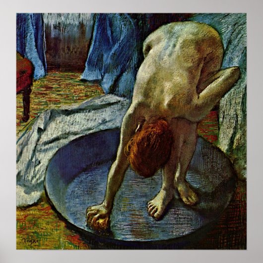 Edgar Degas - Frau in der Badewanne Poster (Vorne)