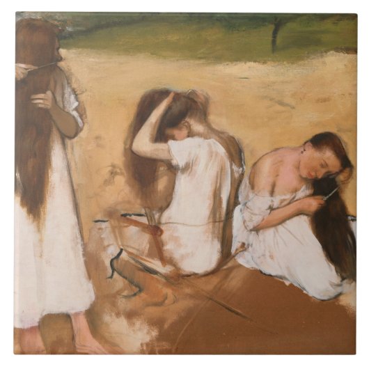 Edgar Degas - Frauen, die ihr Haar spielen Fliese (Vorderseite)