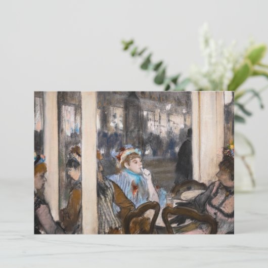 Edgar Degas - Frauen im Café Terrasse im Abend Dankeskarte (Stehend Vorderseite)